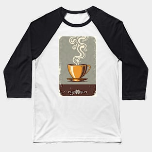 Vintage Style Coffee Cup Baseball T-Shirt